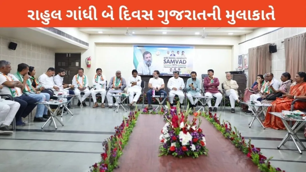 Rahul Gandhi in Gujarat: રાહુલ ગાંધીએ ગુજરાતમાં કૉંગ્રેસના નેતાઓ સાથે મહત્વપૂર્ણ બેઠકમાં હાજરી આપી